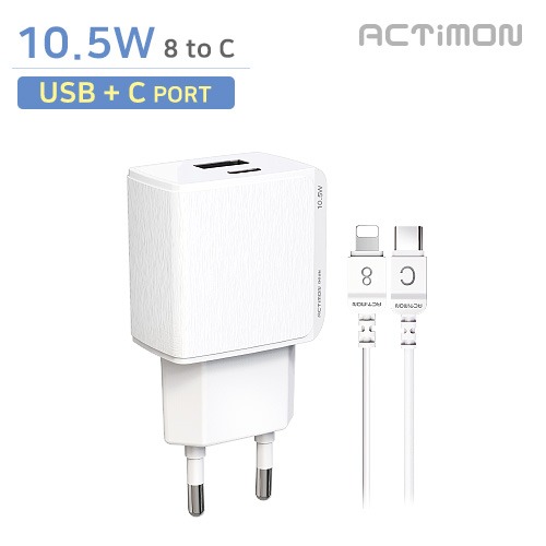 가정용 10.5W 2포트 충전기( USB+C ) (8 to C)MON-TC7-10W-CU-8P